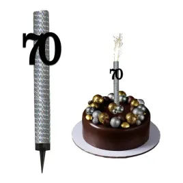 fontanna-raca-na-tort-swieczka-xl-topper-na-urodziny-70-lat-czarna-srebrna