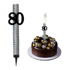 fontanna-raca-na-tort-swieczka-xl-topper-na-urodziny-80-lat-czarna-srebrna