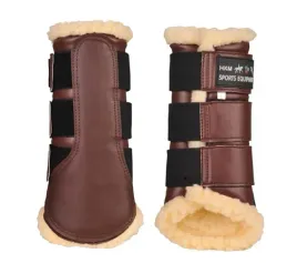 ochraniacze-z-futerkiem-hkm-comfort-brazowe-m