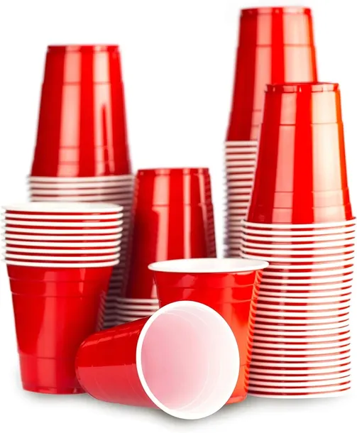 KUBKI czerwone AMERYKAŃSKIE BEER PONG PLASTIKOWE 473ml PS PARTY 0,4l 50szt