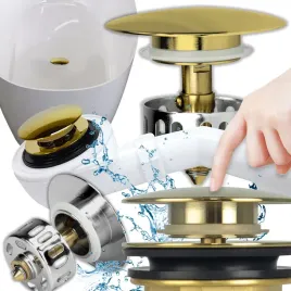 syfon-wannowy-klik-klak-do-wanny-wolnostojacej-zloty-czyszczony-od-gory