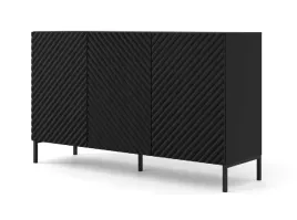 komoda-surf-150-cm-3d-frez-czarny-mat-nozki-czarne
