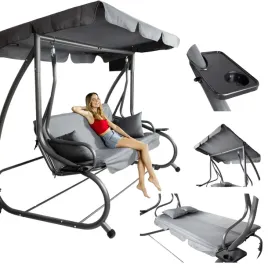 hustawka-ogrodowa-wolnostojaca-rozkladana-rino-z-daszkiem-stalowa-szara