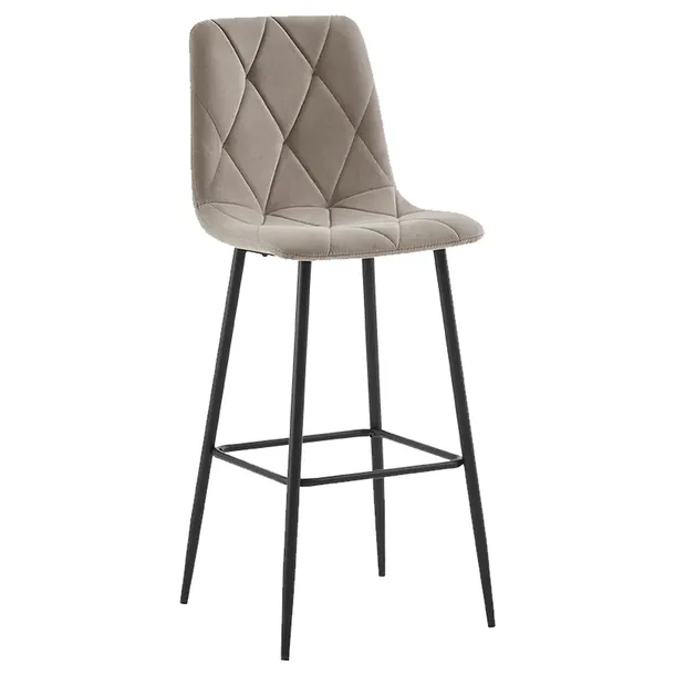 HOKER KRZESŁO TAPICEROWANE BAROWE WYSOKIE DO WYSPY WELUR LOFT H111 TAUPE