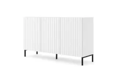 komoda-wave-150-cm-3d-frez-bialy-mat-nozki-czarne