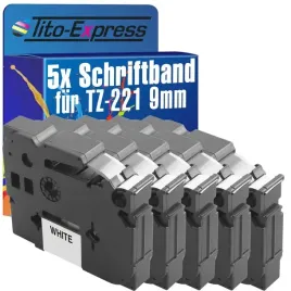 5x-tasma-do-brother-tze-221-9mm-biala-zestaw-tz221