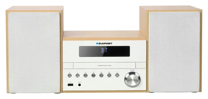 MINI WIEŻA STEREO BLUETOOTH BLAUPUNKT RADIO FM CD USB 2 GŁOŚNIKI MS45BT