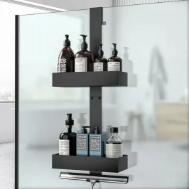 polka-prysznicowa-lazienkowa-2-poziomowy-organizer-bez-wiercenia-czarna