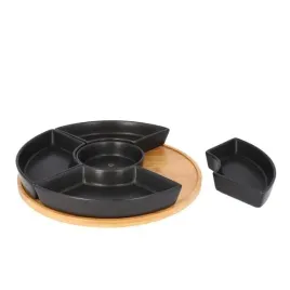 polmisek-obrotowy-z-czarnymi-miseczkami-na-przekaski-zestaw-6-el-30cm
