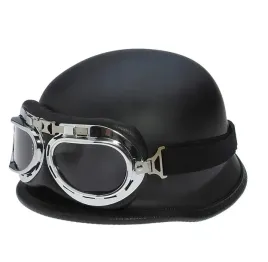 kask-motocyklowy-orzeszek-helm-czarny-gogle-retro-chopper-niemiecki-weteran