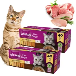 whiskas-saszetki-2-x-85gx40-pure-delight-drobiowe-frykasy-w-galarecie