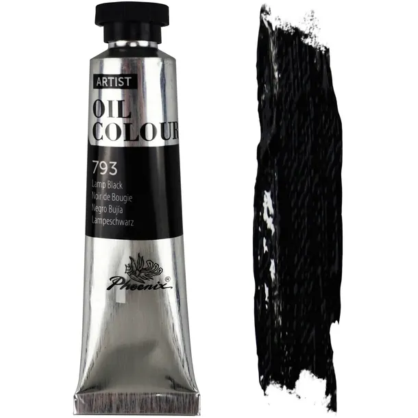 Farba Olejna Czarna Phoenix 793 Lamp Black 40ml Czerń Klasyczny Czarny
