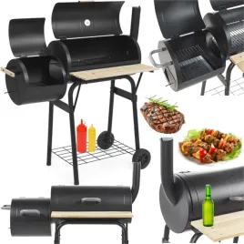 grill-wedzarnia-2w1-ogrodowy-z-dwoma-paleniskami-kominem-i-termometrem