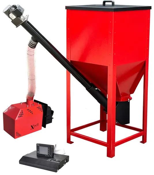 Układ podający PELLET, Palnik XPell 18kW, Sterownik, kosz na pellet