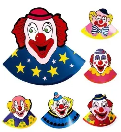 czapeczki-urodzinowe-kolorowy-klaun-klauny-6-szt
