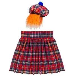 stroj-szkota-zestaw-kilt-beret-szkocka-krata-przebranie-karnawal
