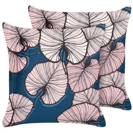 zestaw-2-poduszek-dekoracyjnych-chrysanthemum-welur-45-x-45-cm-ciemnoniebie