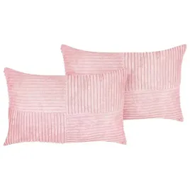 zestaw-2-poduszek-dekoracyjnych-millet-sztruks-30-x-50-cm-rozowy-wzor-geome