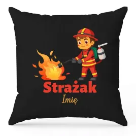 poduszka-czarna-dziecieca-strazak-imie-na-urodziny-prezent-dla-chlopca
