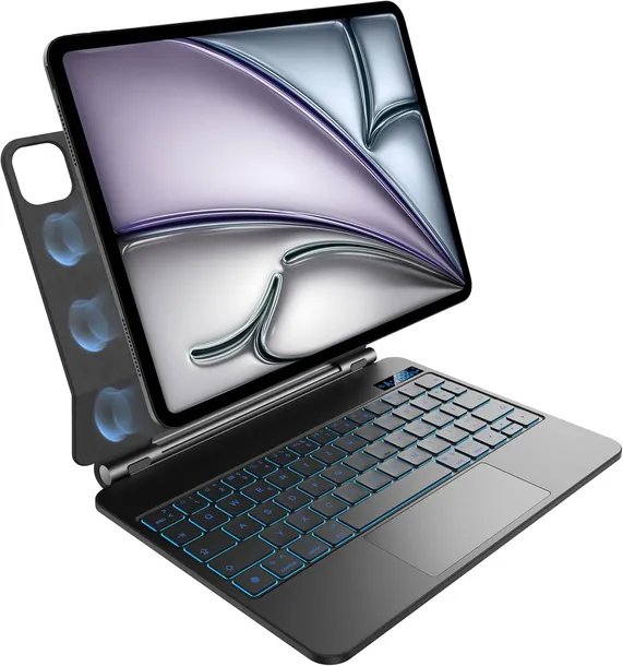 MAGNETYCZNE ETUI Z PODŚWIETLANĄ KLAWIATURĄ IPAD AIR 5 4 11" TOUCHPAD