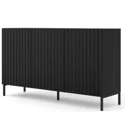 komoda-wave-150-3d-frez-czarny-mat-nozki-metalowe-czarne-frezowane-fronty