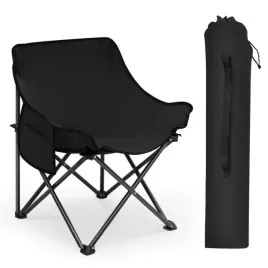krzeslo-turystyczne-z-oparciem-czarne-na-ryby-biwak-skladane