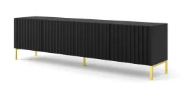 szafka-rtv-wave-200-cm-4d-frez-czarny-mat-nozki-zlote