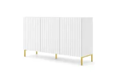 komoda-wave-150-cm-3d-frez-bialy-mat-nozki-zlote