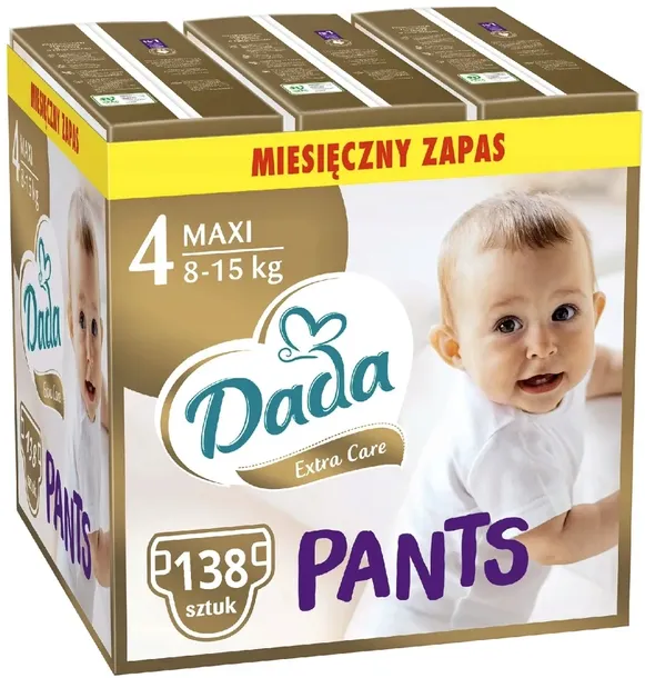 PIELUCHOMAJTKI DADA EXTRA CARE 4 PANTS 138 szt.