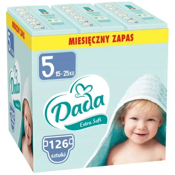 PIELUSZKI DADA EXTRA SOFT 5 15-25 kg 126 szt. ZAPAS