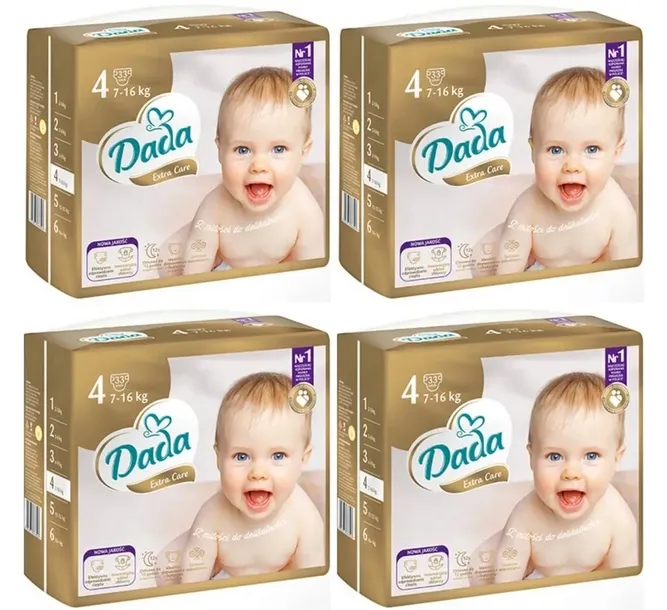 PIELUSZKI DADA 4 EXTRA CARE 7-16 kg 168 szt. ZAPAS