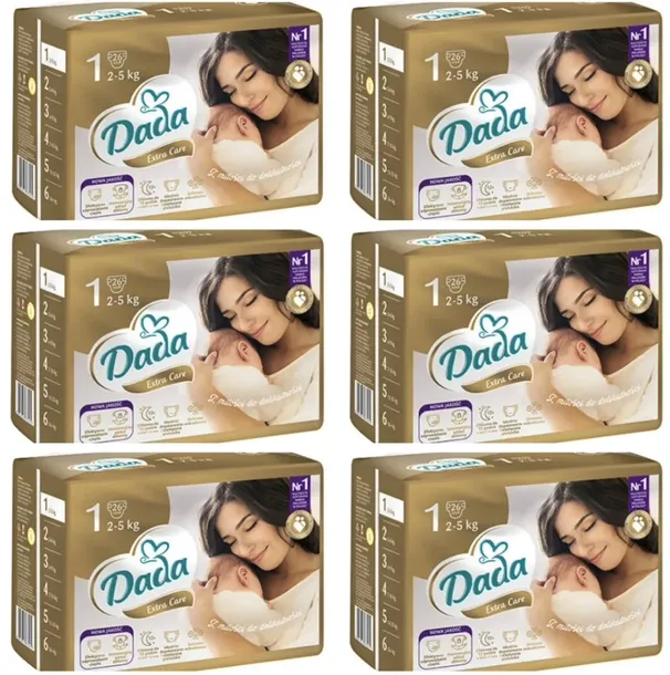 PIELUSZKI DADA 1 EXTRA CARE 2-5 kg 156 szt. ZAPAS
