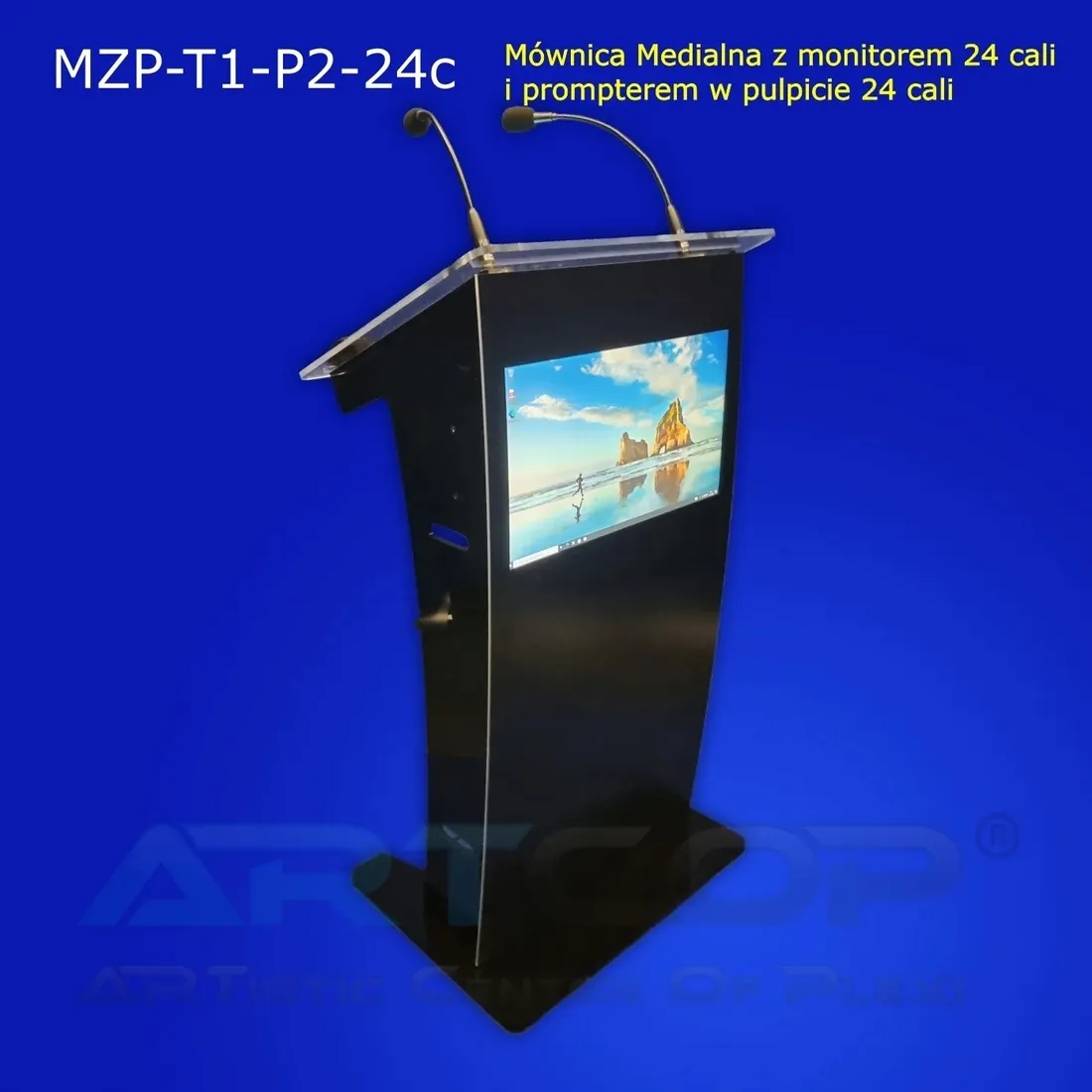 mownica-medialna-z-czarnej-plexi-monitor-czolowy-i-prompter-24-mikrofony-stan-nowy