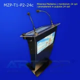 mownica-medialna-z-czarnej-plexi-monitor-czolowy-i-prompter-24-mikrofony-stan-nowy-wysokosc-mebla-120-cm