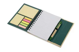notes-mago-b6-zielony-z-dlugopisem-i-karteczkami-samoprzylepnymi