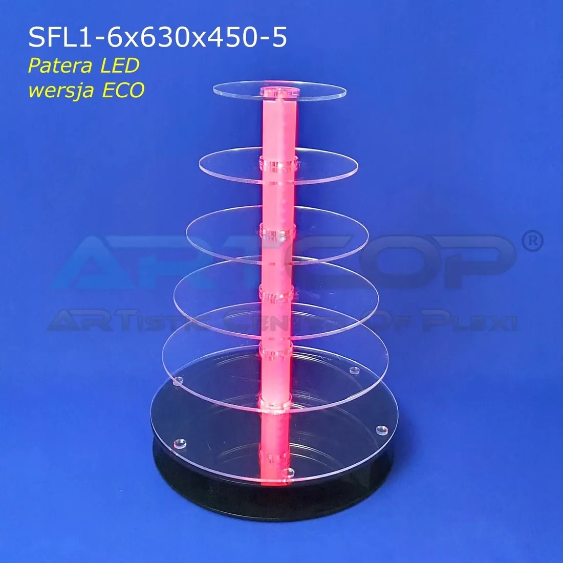 patera-podswietlana-led-rgb-6-poziomowa-o-wys-63cm-z-plexi-5mm-eco-stan-nowy