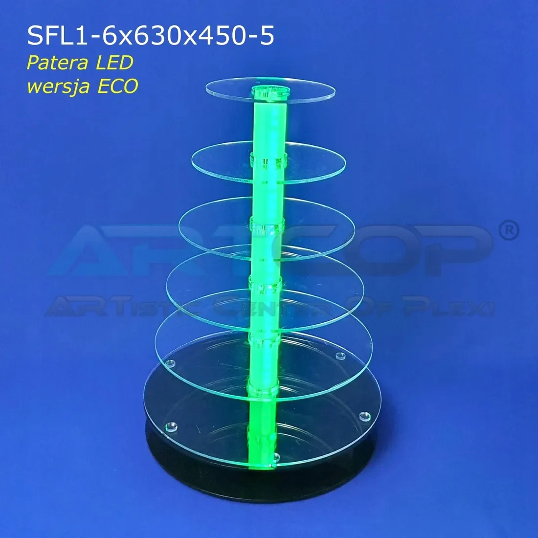 patera-podswietlana-led-rgb-6-poziomowa-o-wys-63cm-z-plexi-5mm-eco-stan-nowy