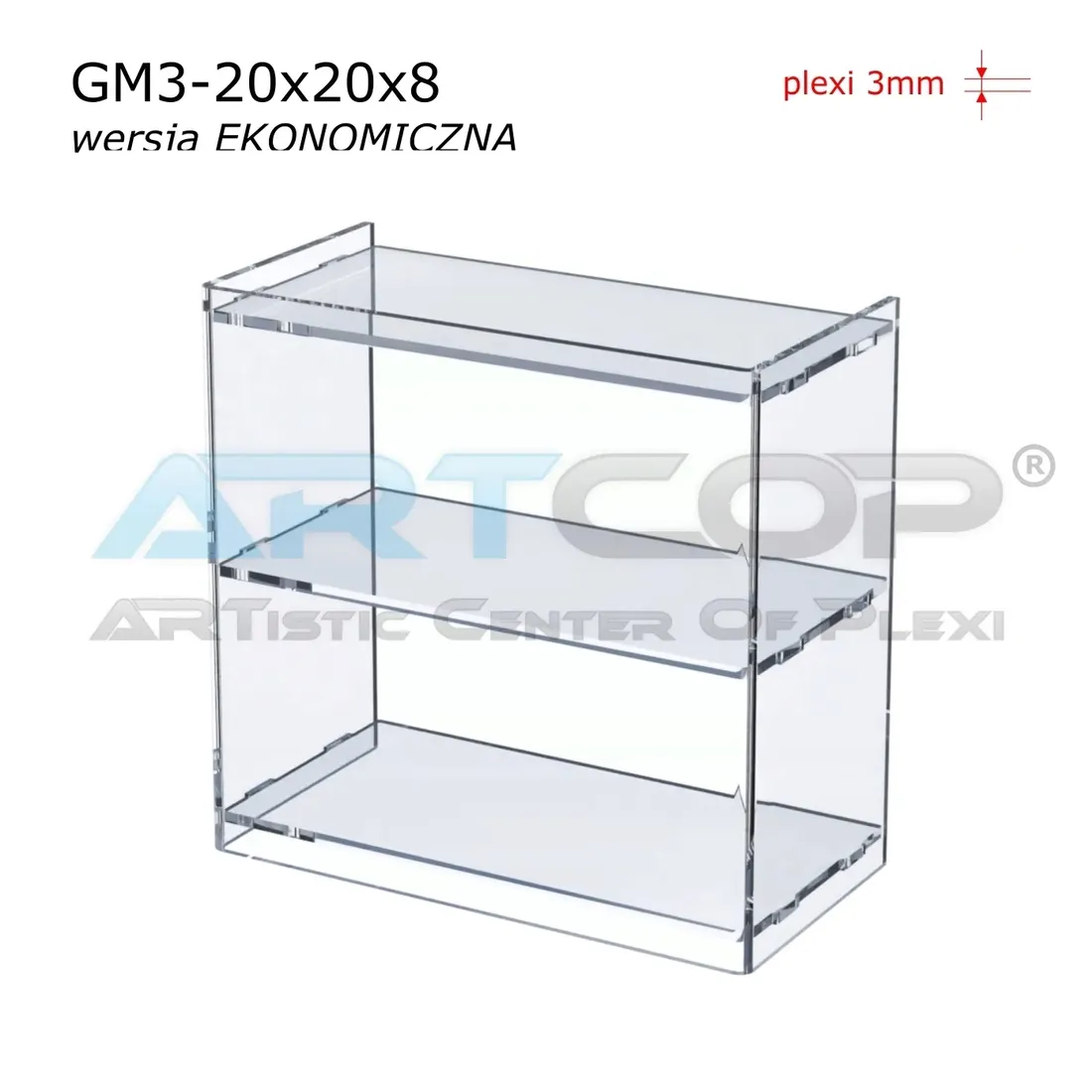 gablotka-20x20x8cm-z-plexi-3mm-regalik-witrynka-stan-nowy