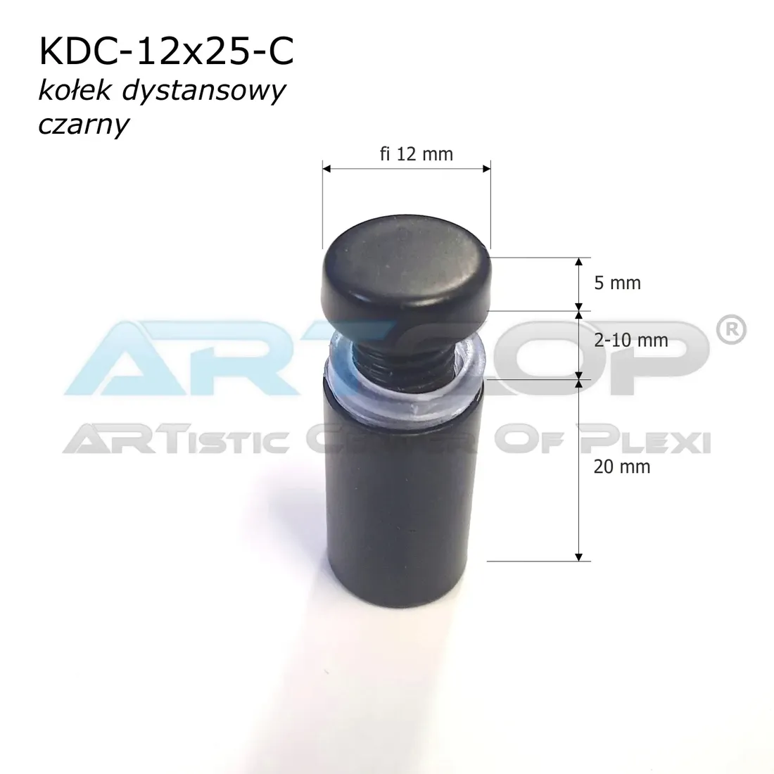 kolek-dystansowy-12x25mm-dystans-czarny-mocowanie-lustra-lub-szyby-sruba