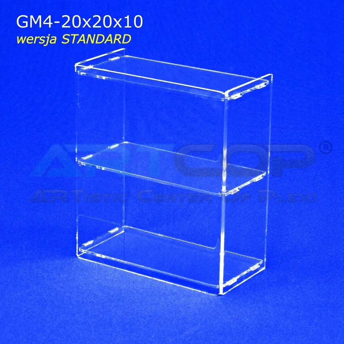 mini-gablotka-20x20x10-z-plexi-4mm-regalik-na-lade-szafka-na-kolekcje-stan-nowy