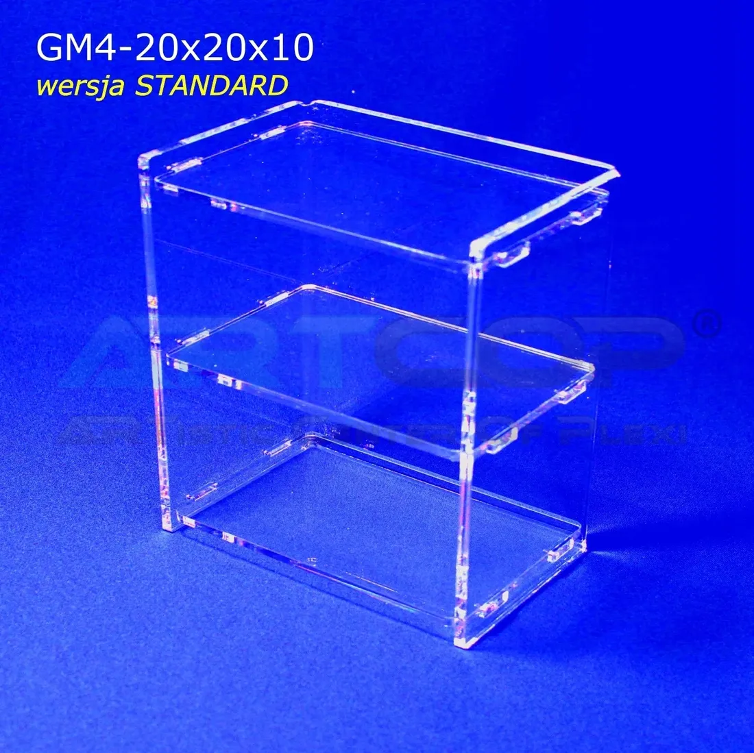 mini-gablotka-20x20x10-z-plexi-4mm-regalik-na-lade-szafka-na-kolekcje-stan-nowy