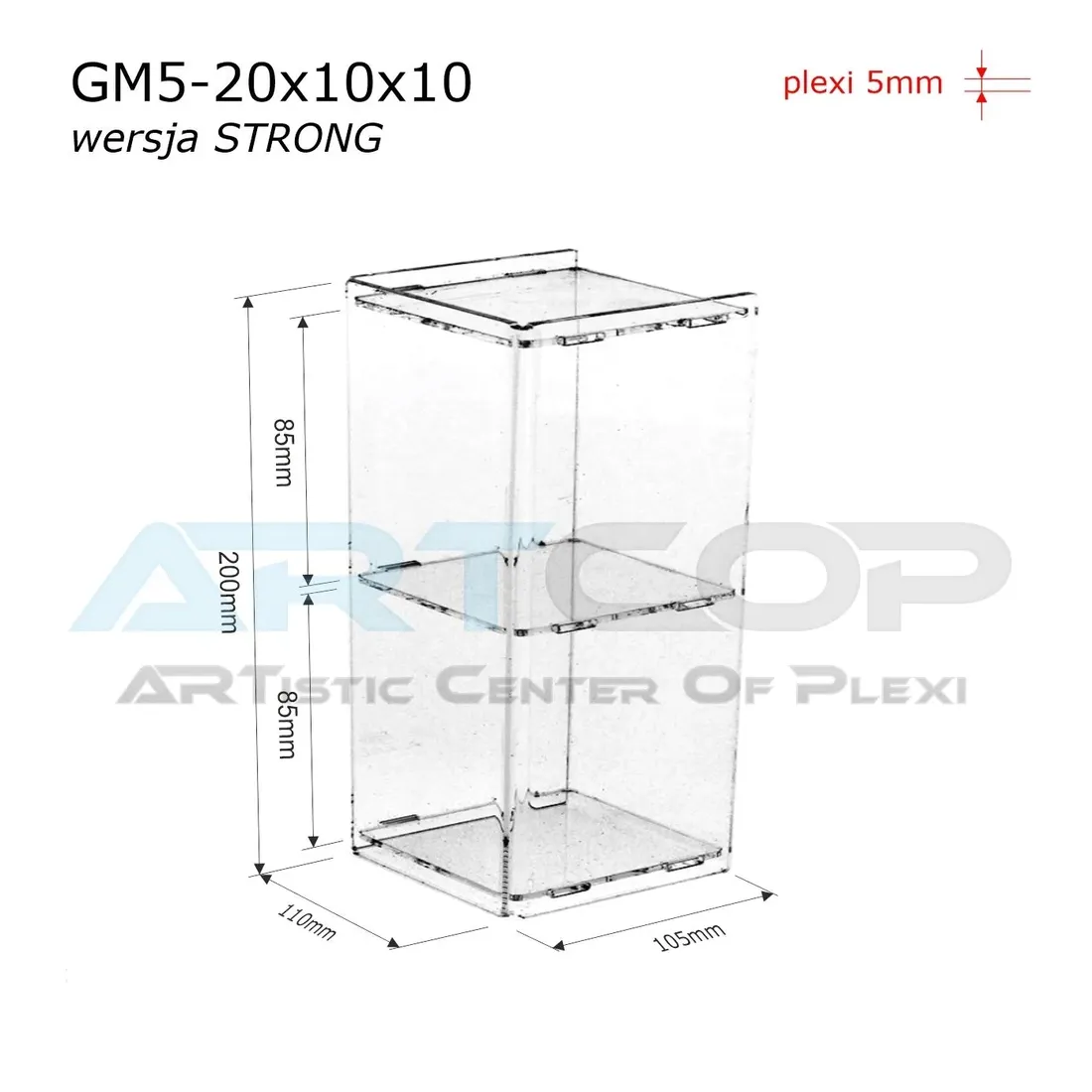 mini-gablotka-stojaca-20x10x10cm-z-plexi-5mm-regal-szafka-gablota-do-sklepu-stan-nowy