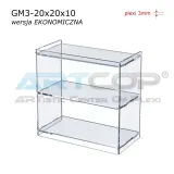 mini-gablotka-stojaca-20x20x10cm-z-plexi-3mm-regal-na-kolekcje-produkty-bhp-glebokosc-10-cm