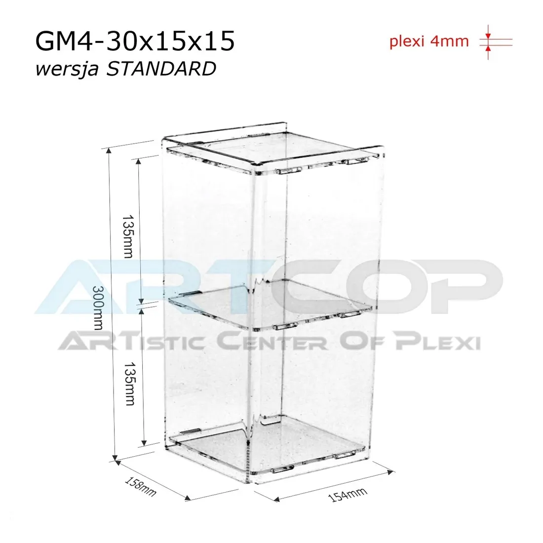 mini-gablotka-stojaca-30x15x15cm-z-plexi-4mm-regal-szafka-bhp-do-sklepu-stan-nowy