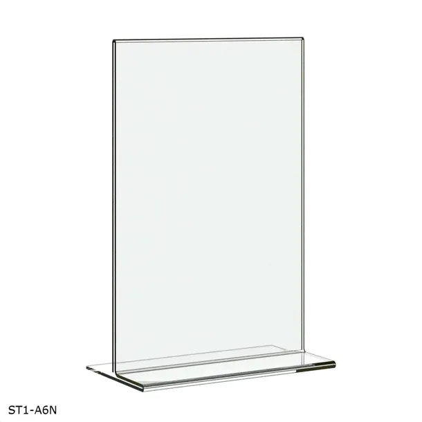 A6 Menu Stojak dwustronny na Opis typ T z PLEXI /N