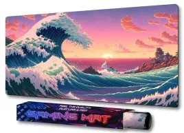 podkladka-pod-myszke-dla-gracza-anime-blue-waves-red-sun-gaming-pro-100x50