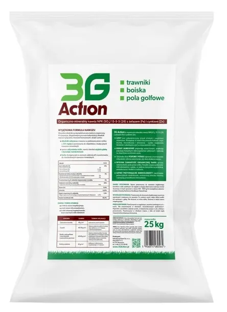 NaturalCrop 3G Action 25kg Nawóz NPK z Siarką Żelazem Cynkiem Kwas Humusowe