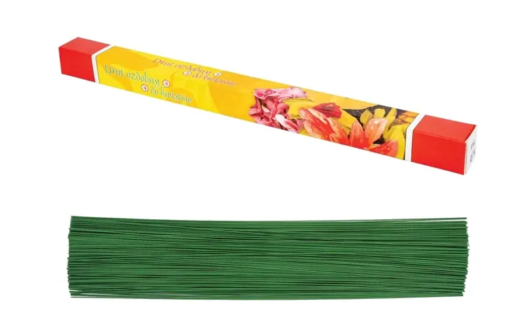 Drucik florystyczny zielony ozdobny do kwiatów 40 cm Aliga - 50 sztuk