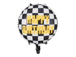 balon-foliowy-urodzinowy-szachownica-happy-birthday-auta-wyscigi-gokarty