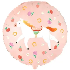 balon-foliowy-konik-kon-i-kwiaty-urodziny-rozowy-urodziny-na-hel-45cm